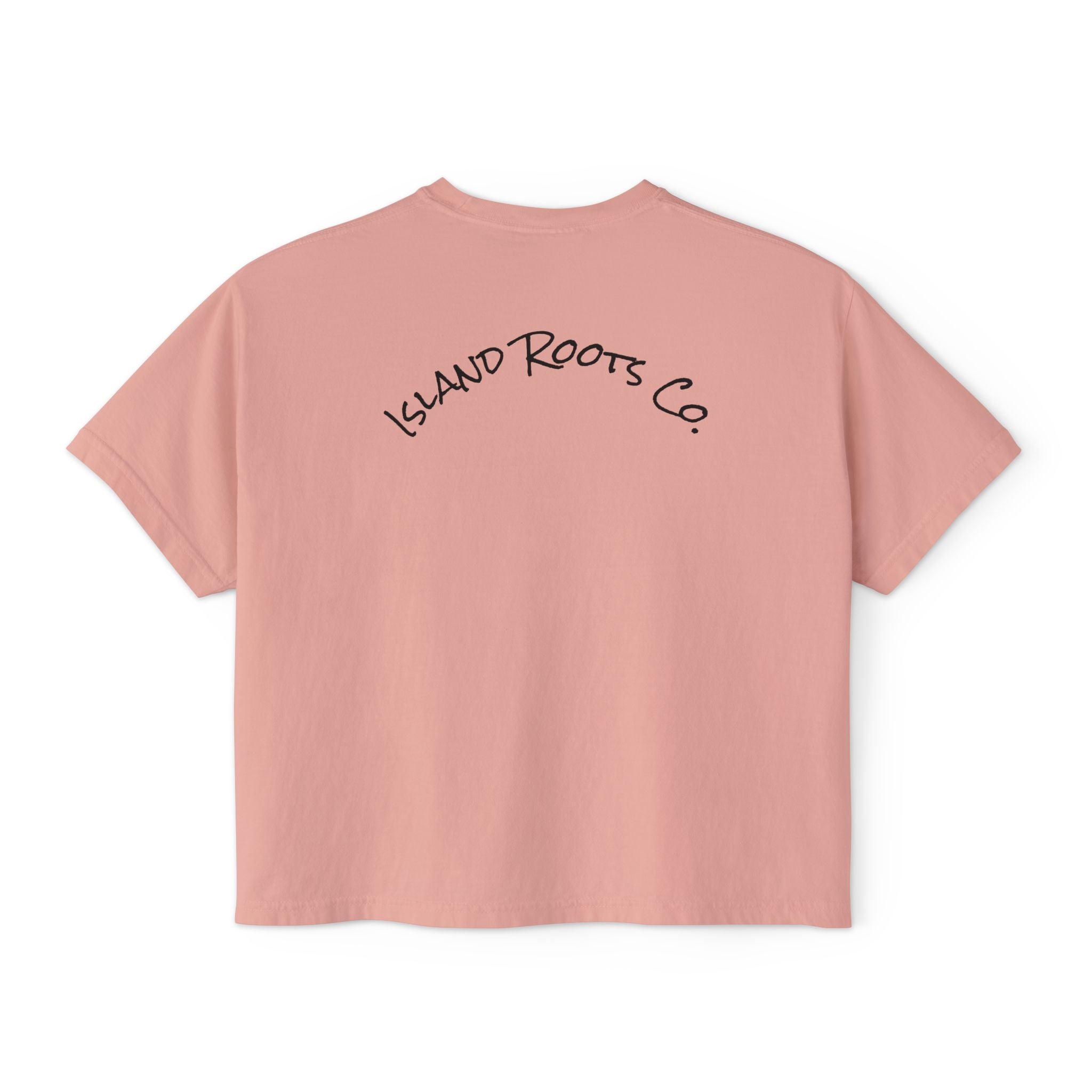 Island Roots Co. Floral Surfer Graphic Tee — Tropical Sunset Women’s Boxy T-Shirt