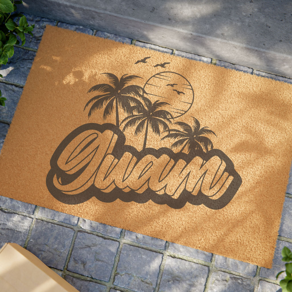 Doormat — Tropical "Aloha" Palm Beach Welcome Coir Mat
