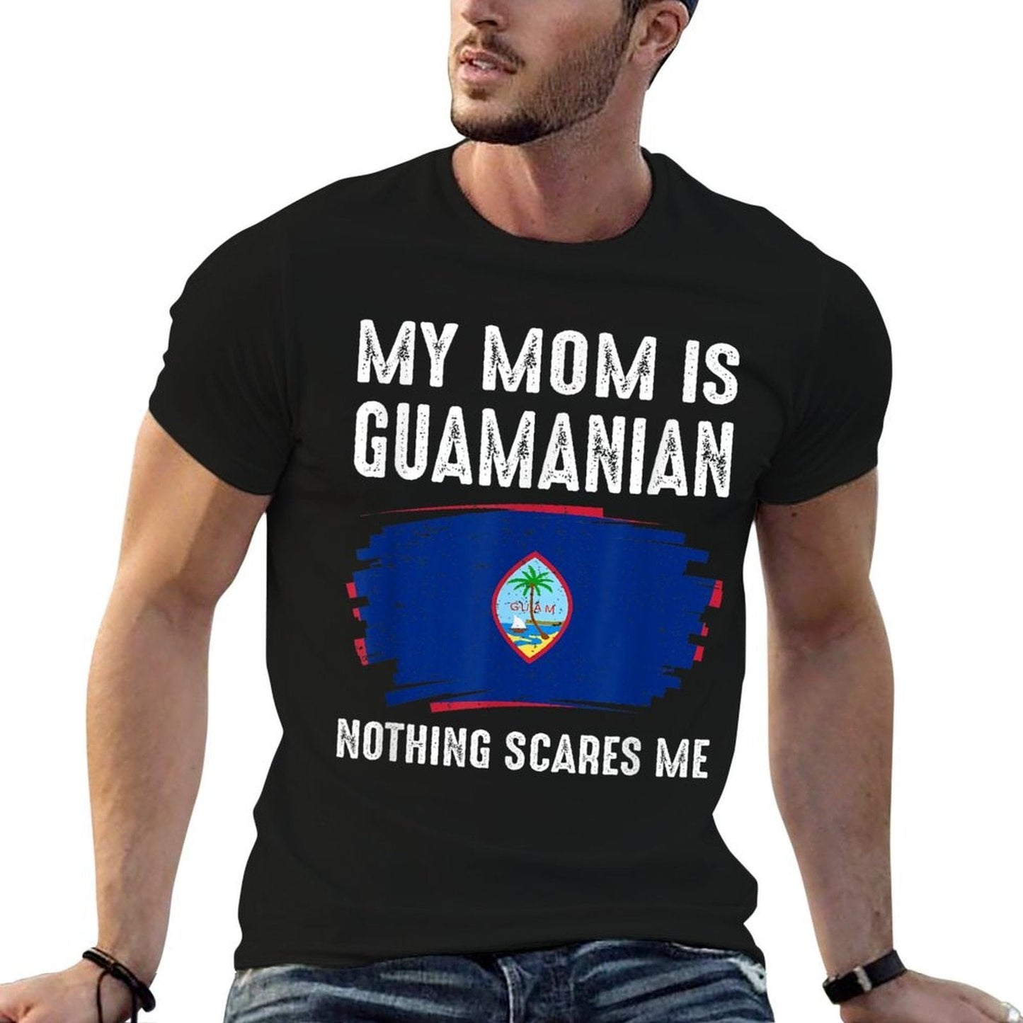 My Mom Is Guamanian Guam Pride Heritage Roots  Oversized Silhouette T-Shirt