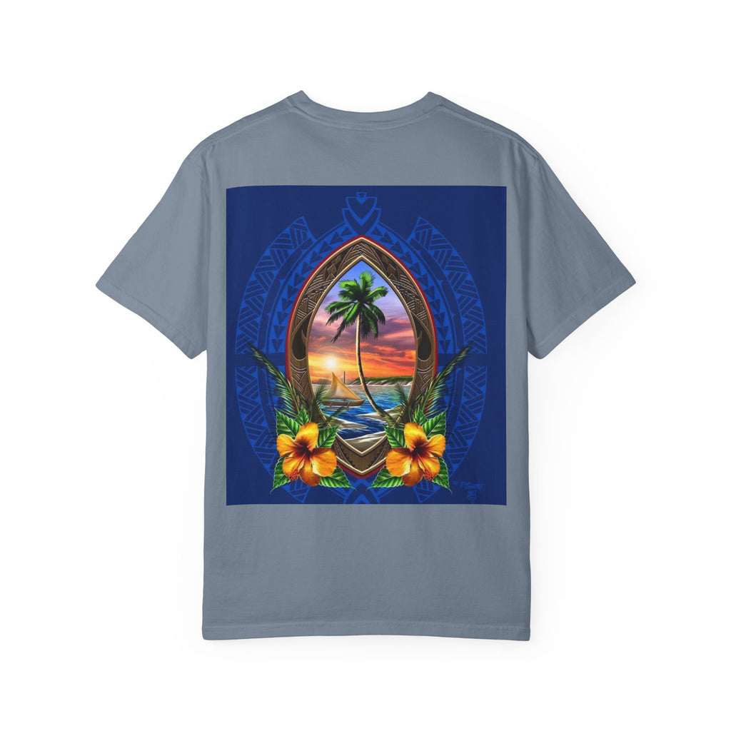 #GuamLife T-Shirt — Island Sunset Palm & Hibiscus Graphic Tee