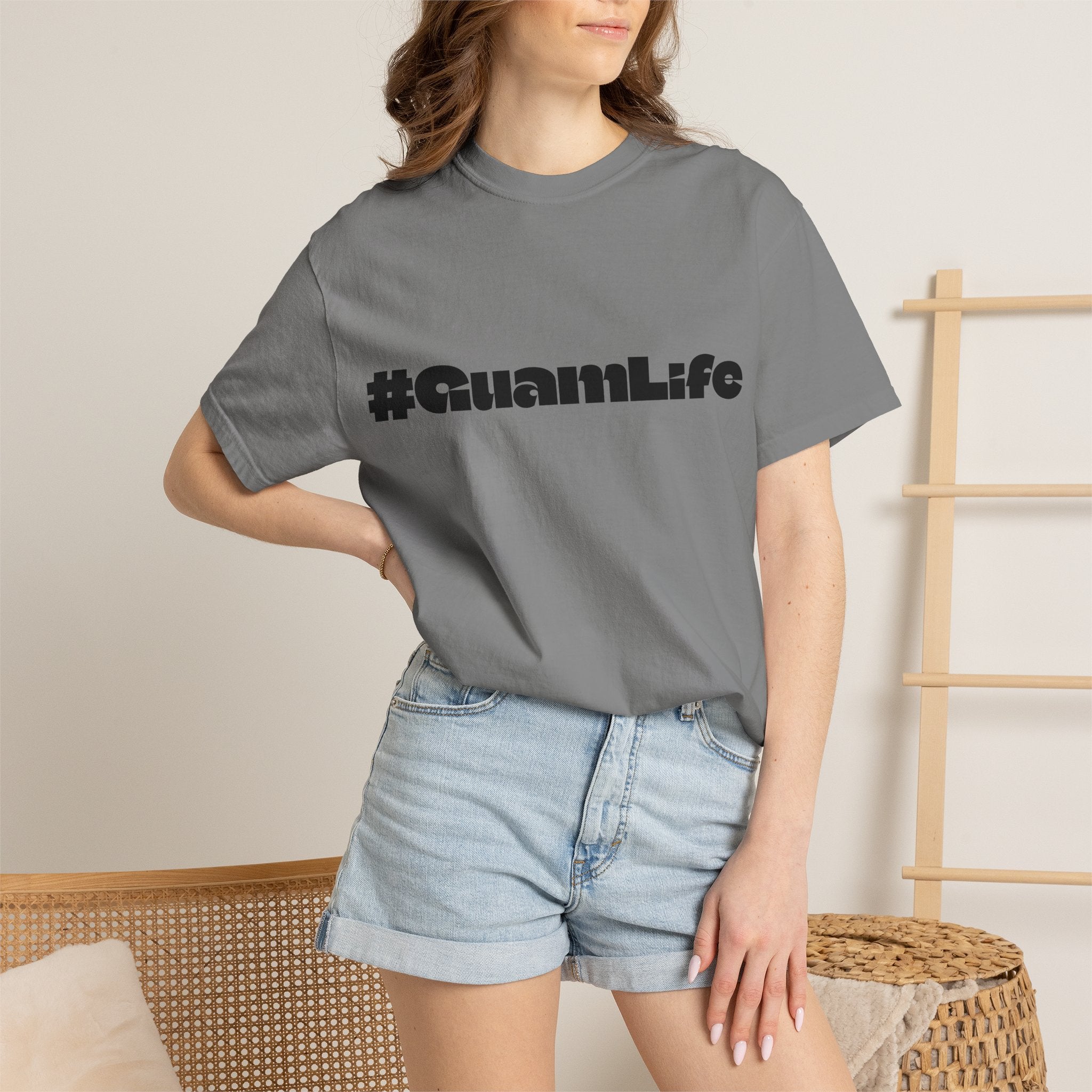 #GuamLife T-Shirt — Island Sunset Palm & Hibiscus Graphic Tee