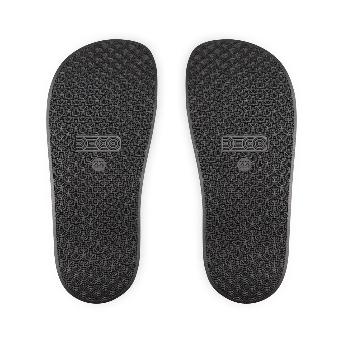 Youth Slide Sandals — Removable Strap Black & White Comfort Slides