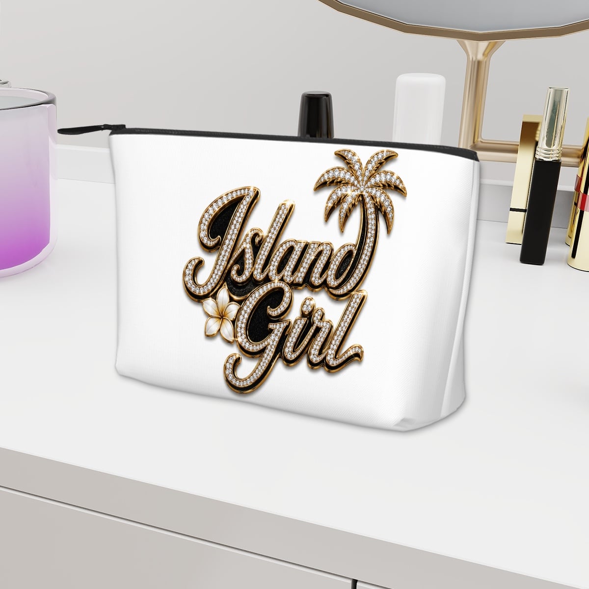 Island Girl - Rhinestone Cosmetic Bag