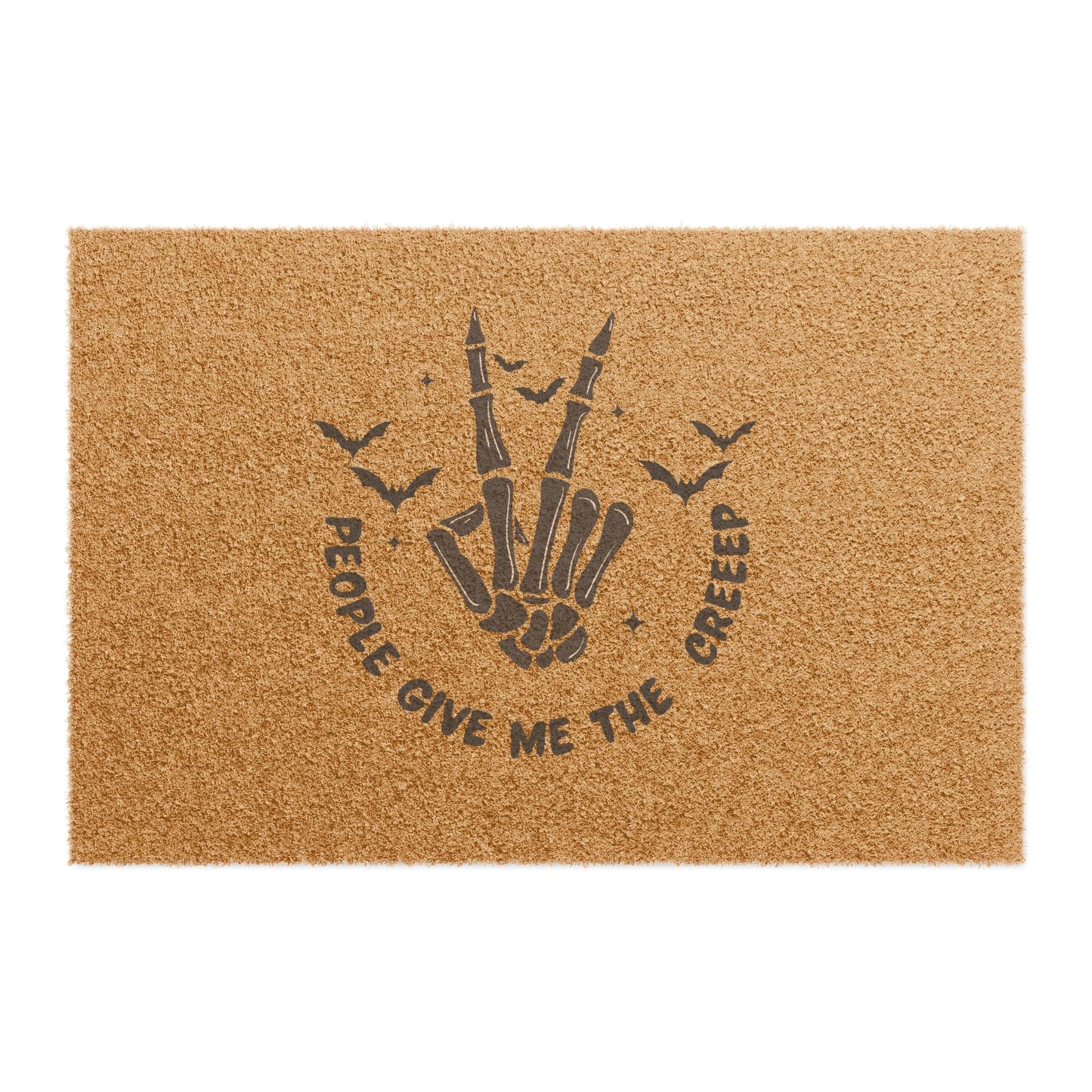 Spooky Skeleton Hand Doormat — "People Give Me the Creep" Halloween Welcome Mat