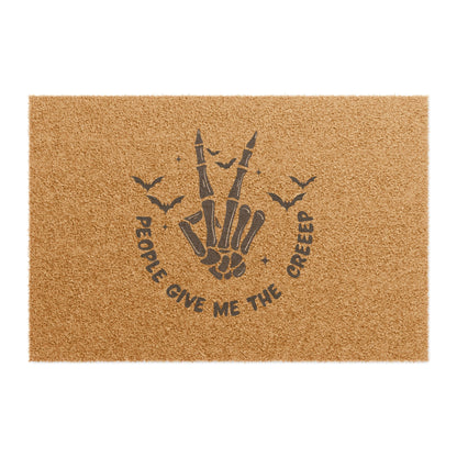 Spooky Skeleton Hand Doormat — "People Give Me the Creep" Halloween Welcome Mat