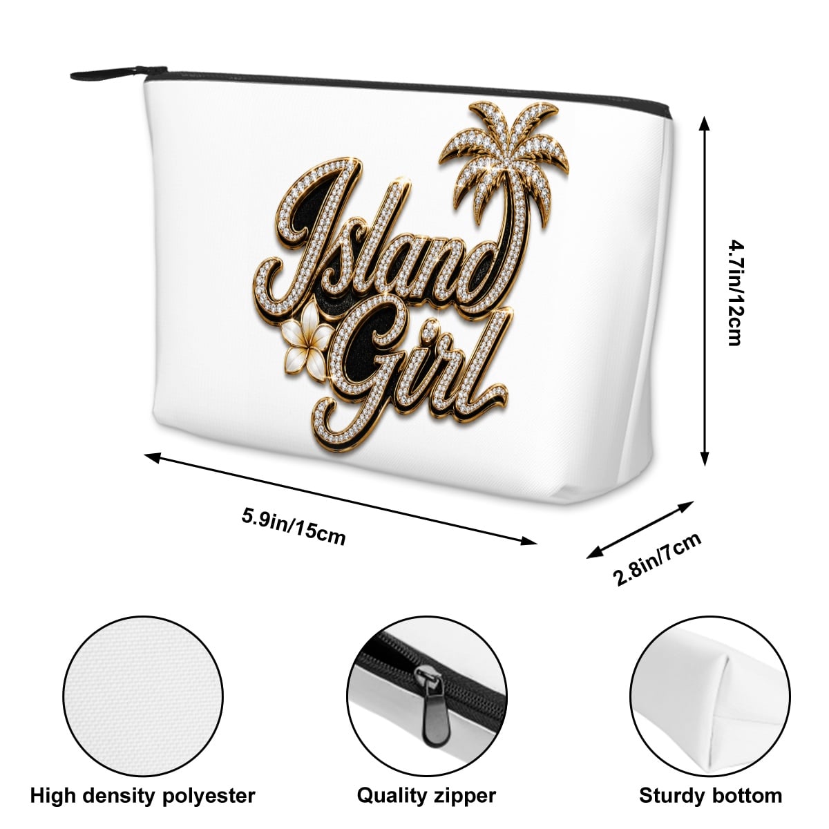 Island Girl - Rhinestone Cosmetic Bag