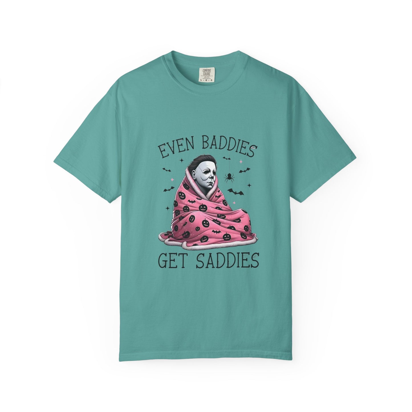 Even Baddies Get Saddies Tee — Sad Michael Myers Halloween Graphic T-Shirt
