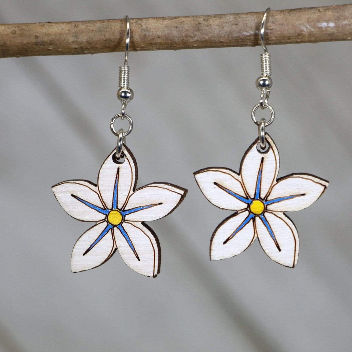 Plumeria Wooden Earrings | Tropical Flower Jewelry